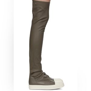 Rick Owens Gray Stretch Stocking Sneaker Boots